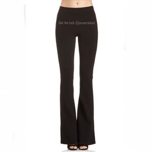 Knit Flat Front Pull On Pants in Black Pattern